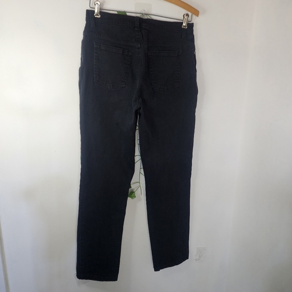 Gloria Vanderbilt Amanda Straight Leg Black Jeans Missy Size 8 - Picture 1 of 8